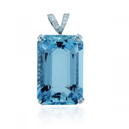 emerald aquamarine diamond pendant