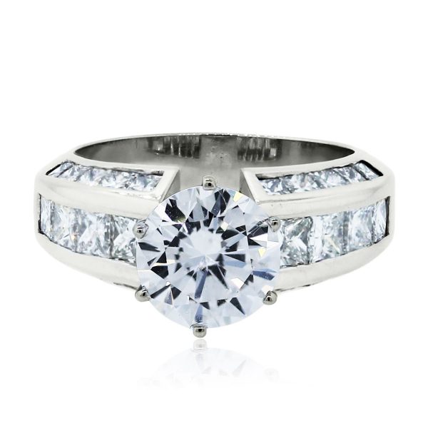 18k white gold diamond ring GIA