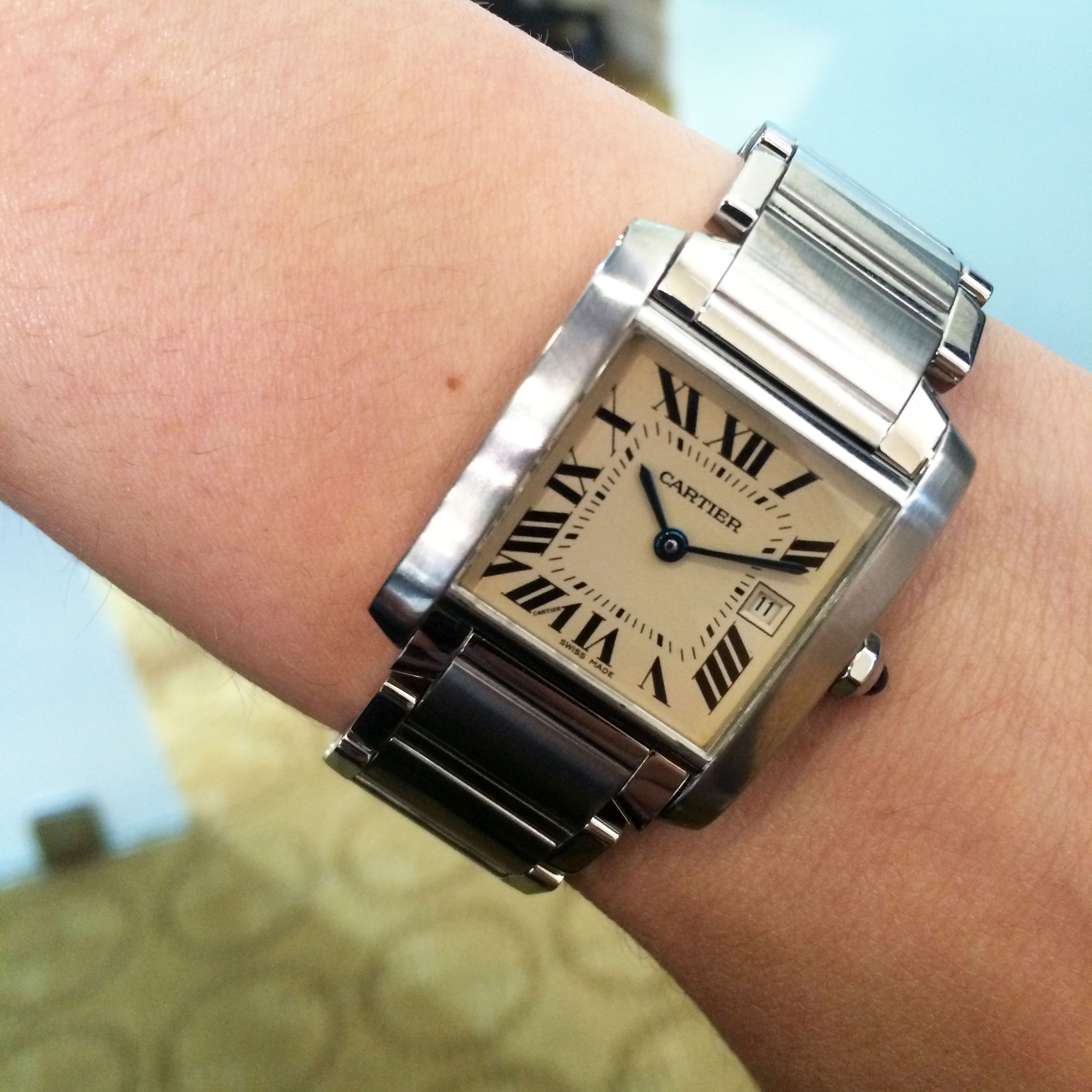 Cartier 2485 Tank Francaise Stainless 