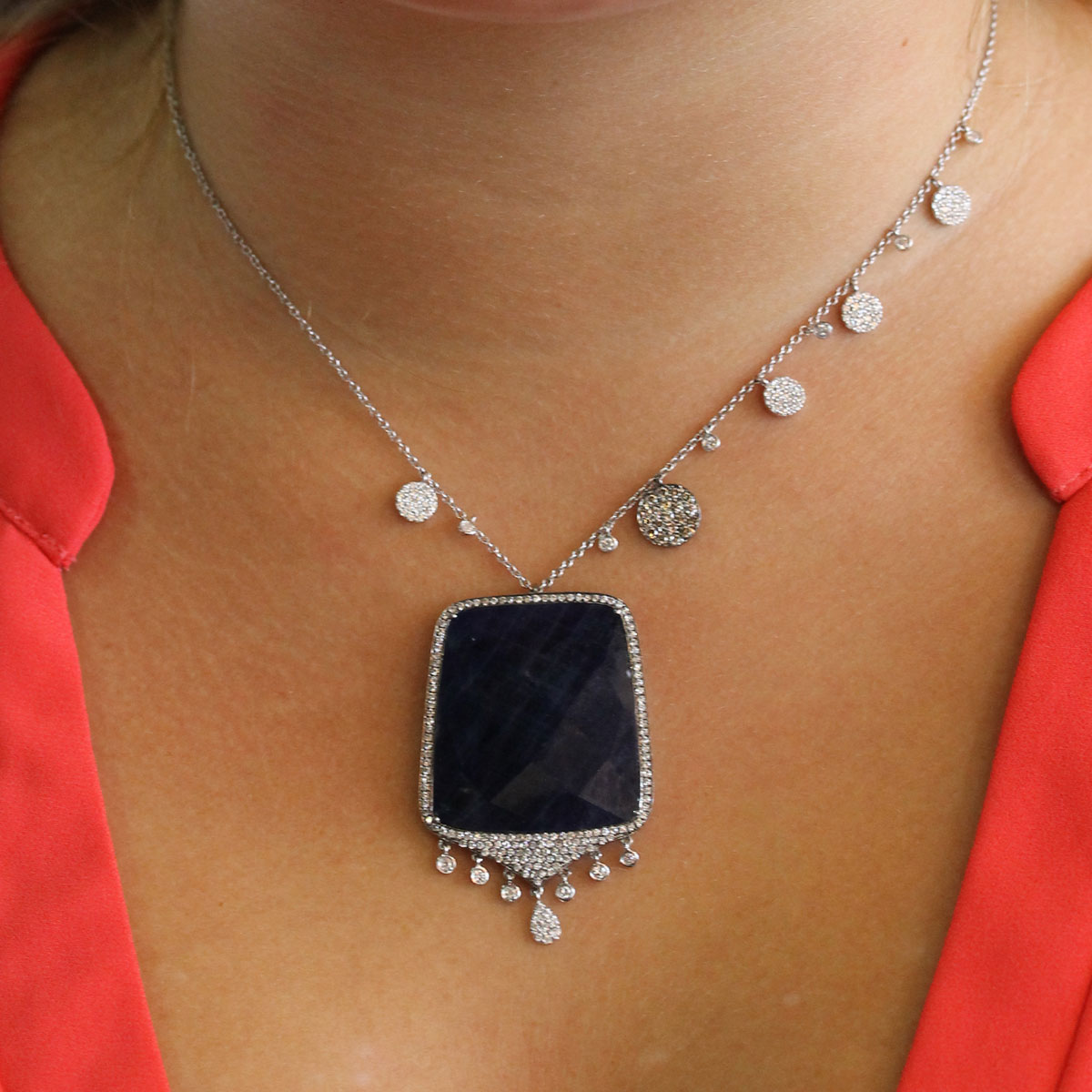 Meria T Sapphire slice necklace