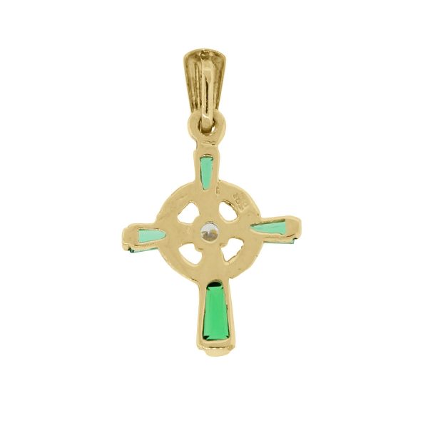 Back of Gold Emerald Cross