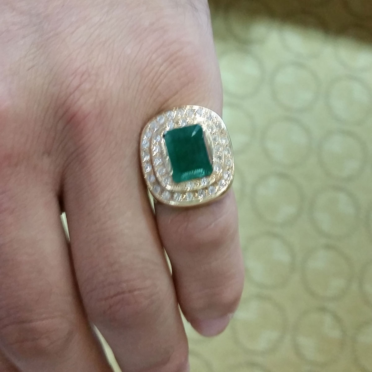 14k Yellow Gold 4ct Emerald & 1ctw Diamond Ring – Raymond Lee Jewelers
