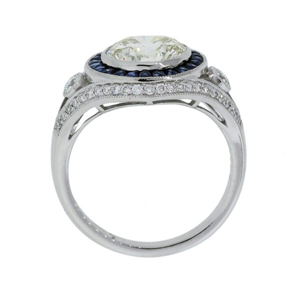 platinum diamond sapphire ring