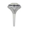 Platinum sapphire diamond ring
