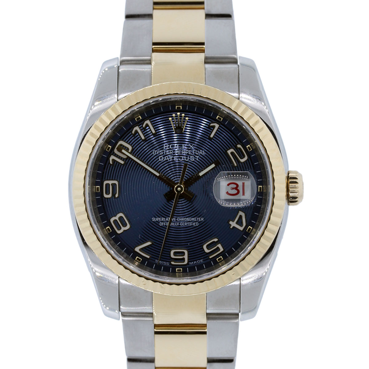 rolex datejust two tone leather strap