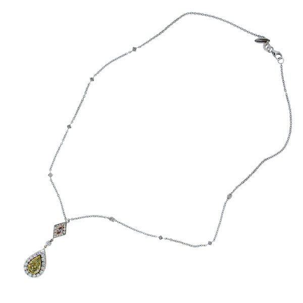 facny yellow diamond necklace