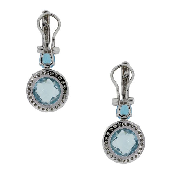 Blue Topaz diamond earrings