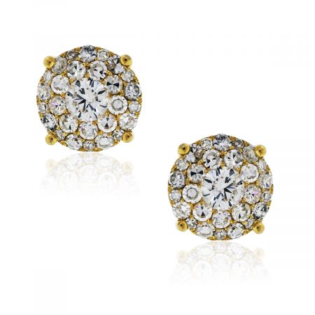 Diamond yellow gold earrings
