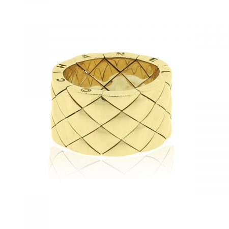 Chanel Matelassa 18k Yellow Gold Ring