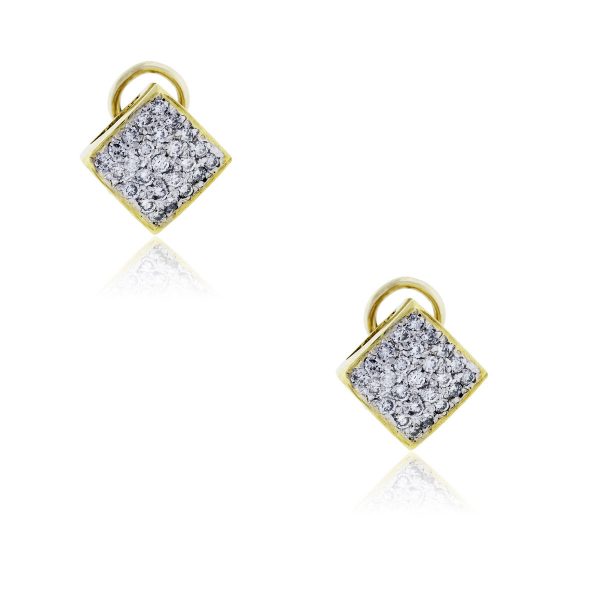 14k Yellow Gold 1.25ctw Diamond Pave Stud Earrings