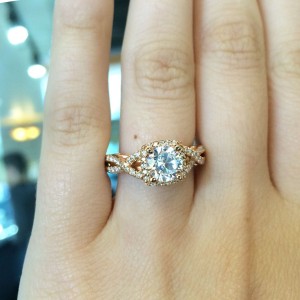 Verragio yellow gold infinity band engagement ring