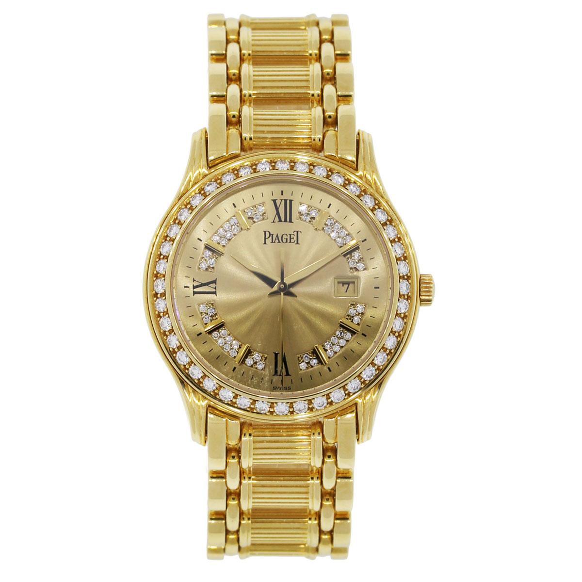Piaget Polo 24005 M 501 D 18k Yellow Gold Diamond Watch