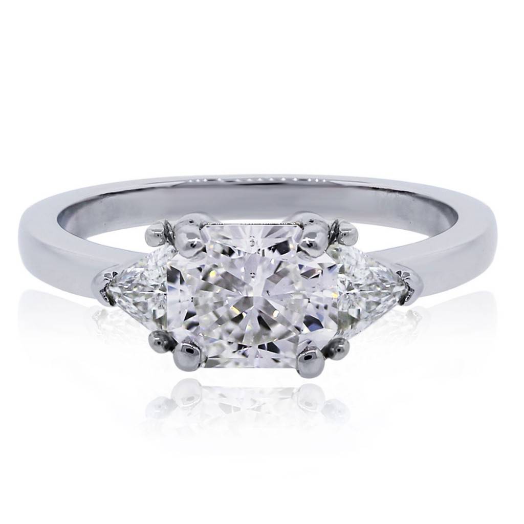 Platinum 1.63ct Radiant GIA cert. Diamond Engagement Ring