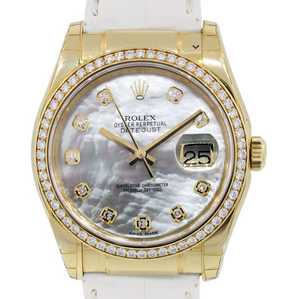 Rolex datejust mother of pearl watch