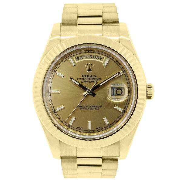 Rolex yellow gold day date II watch