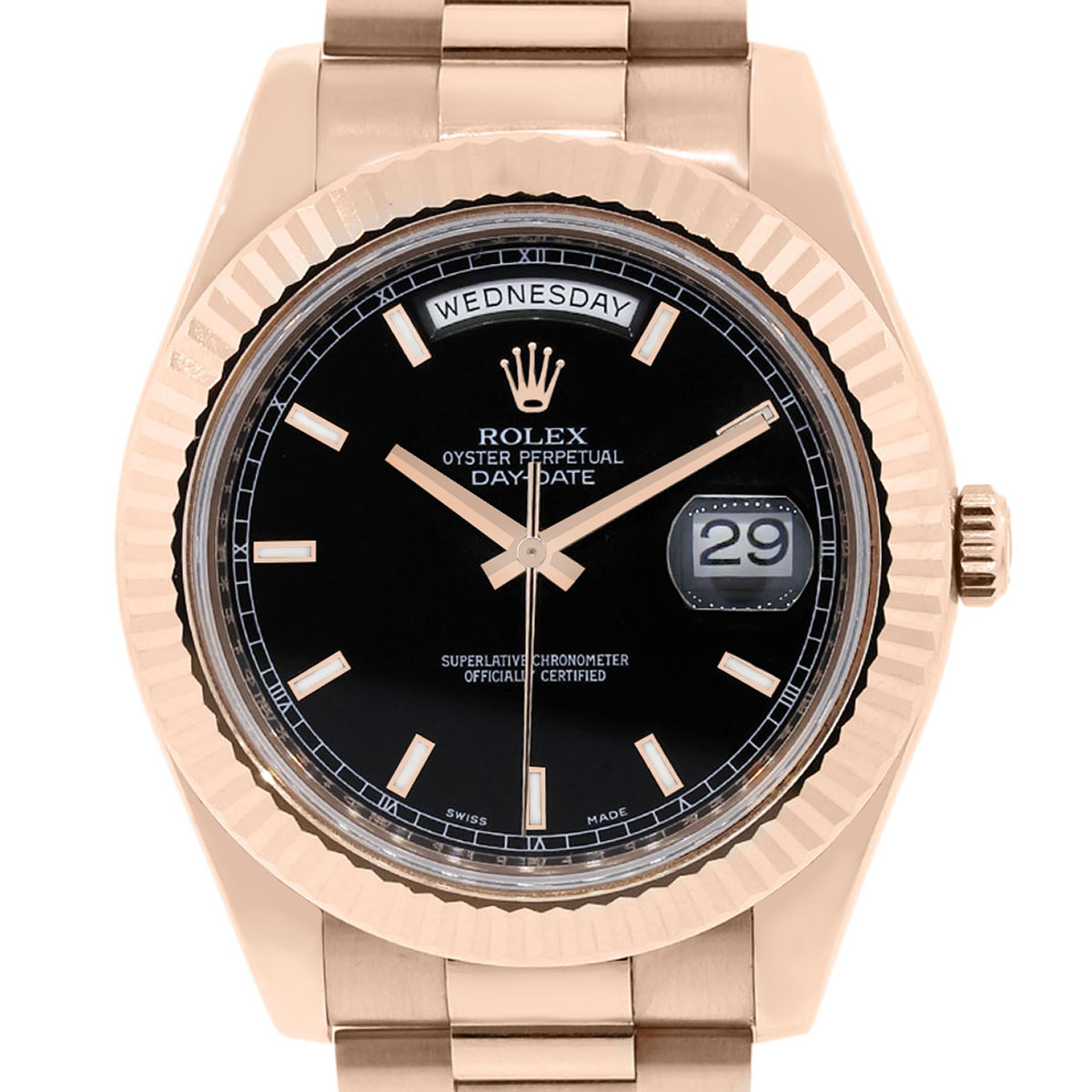 oyster 2 black and rose gold