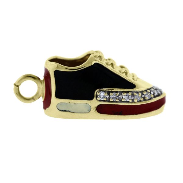 Gold Diamond Shoe Charm