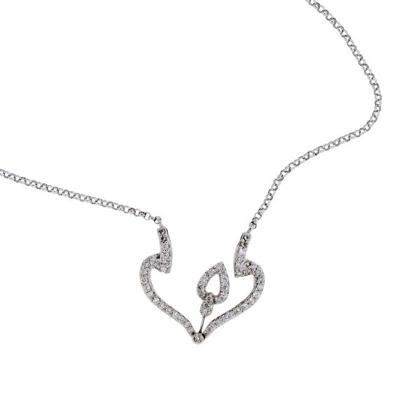 convertable 18k white gold heart necklace