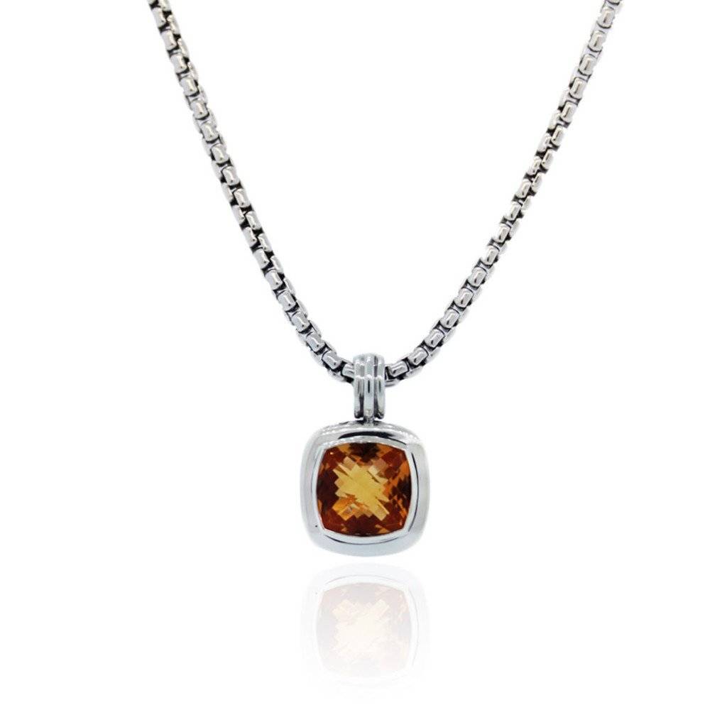 David Yurman Sterling Silver Citrine Albion Necklace