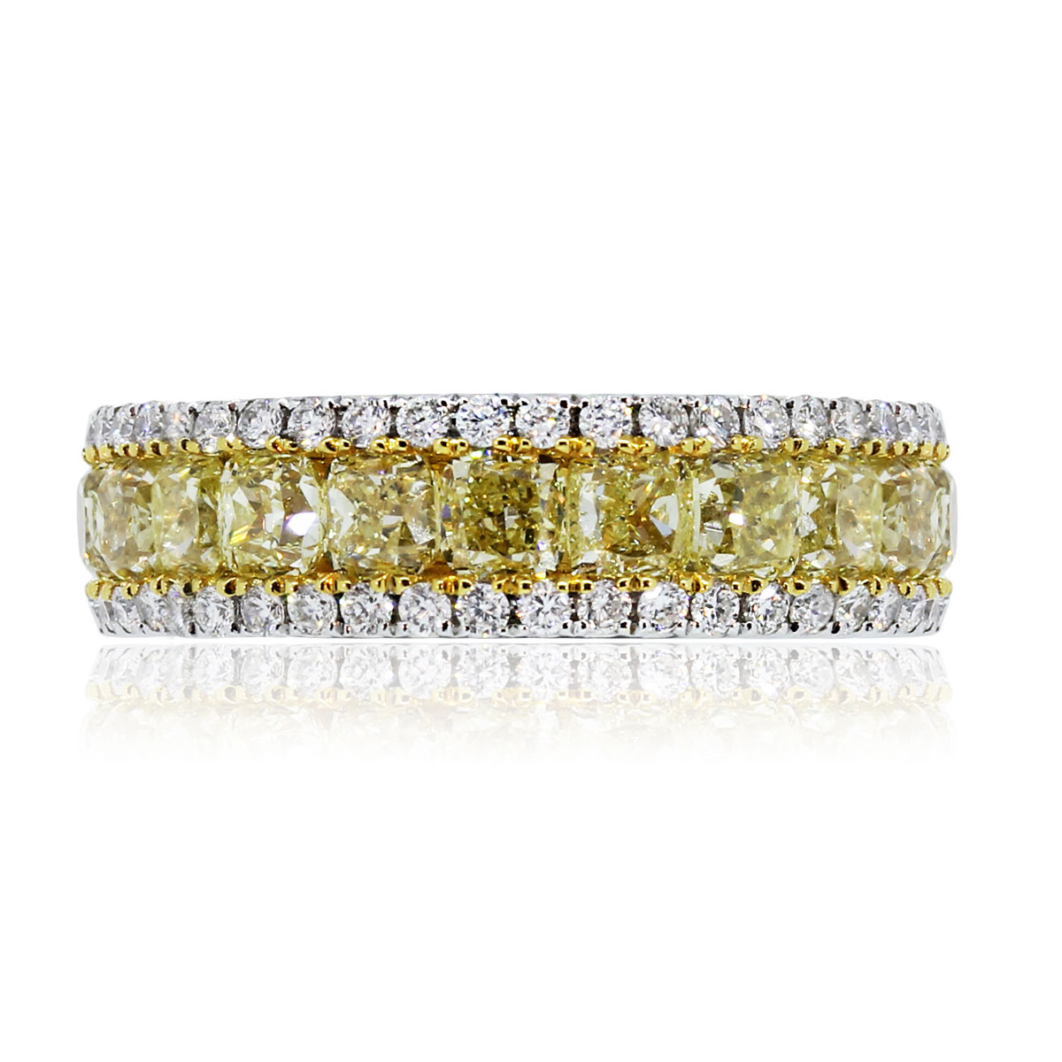 18k white gold fancy yellow diamond ring