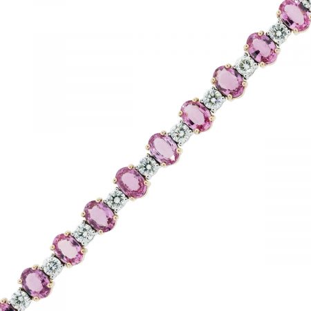Pink Sapphire and Diamon Bracelet