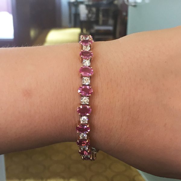 Pink Sapphire diamond bracelet