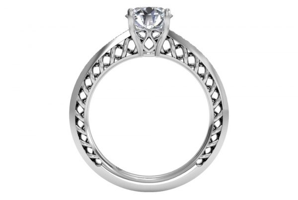 Micropavé Diamond Engagement Ring