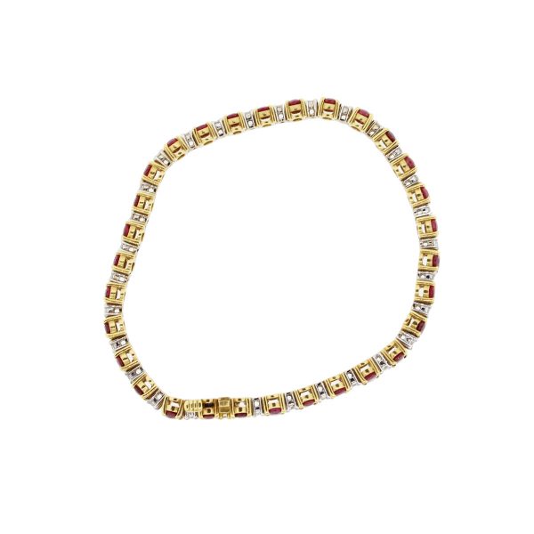 Diamond Tennis bracelet with rubies