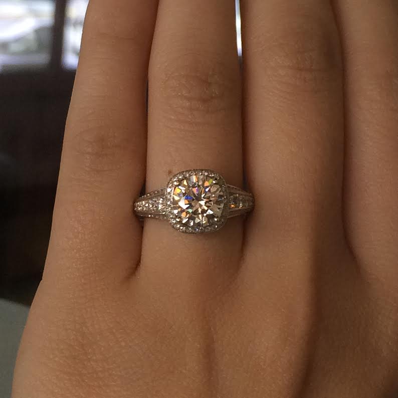 Simon G MR2181 Halo Engagement Ring