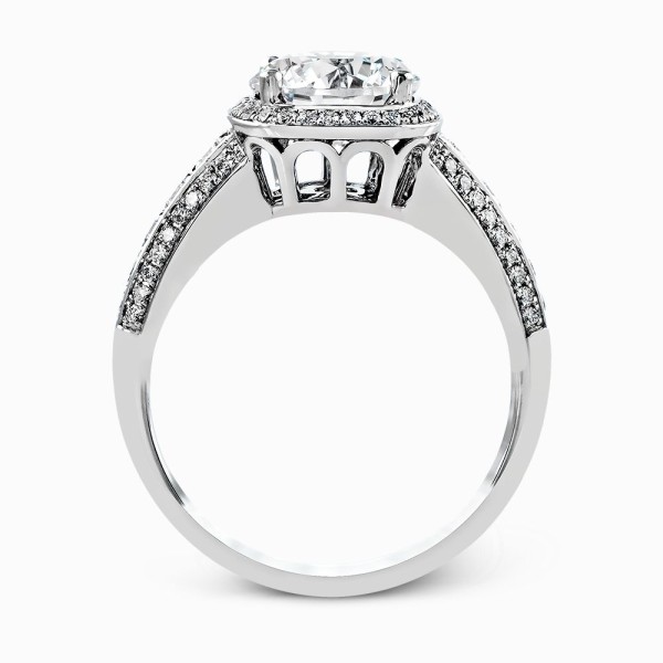Simon G MR2181 Diamond Solitaire Halo Engagement Ring