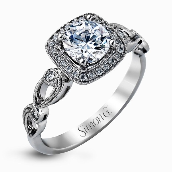 Simon G 18k White Gold TR526 Engagement Ring