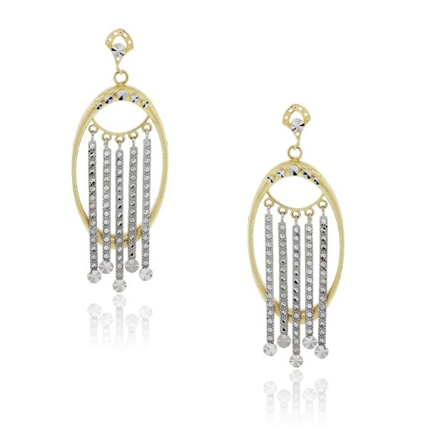 14k white and yellow gold earrings