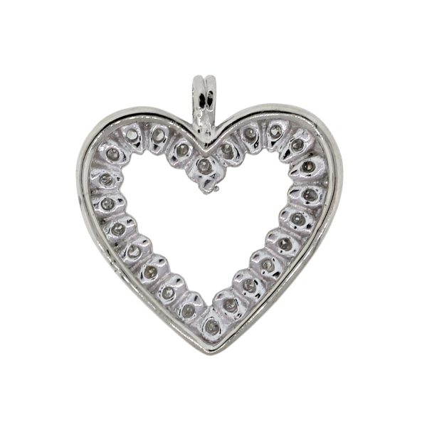 14k white gold heart pendant
