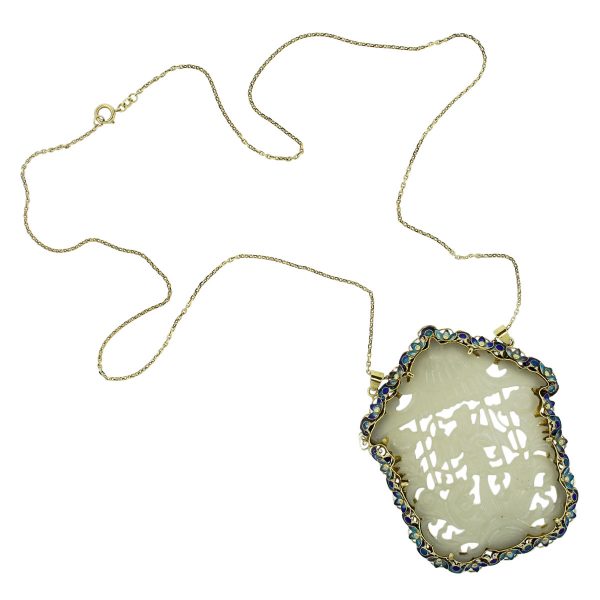 yellow gold jade necklace