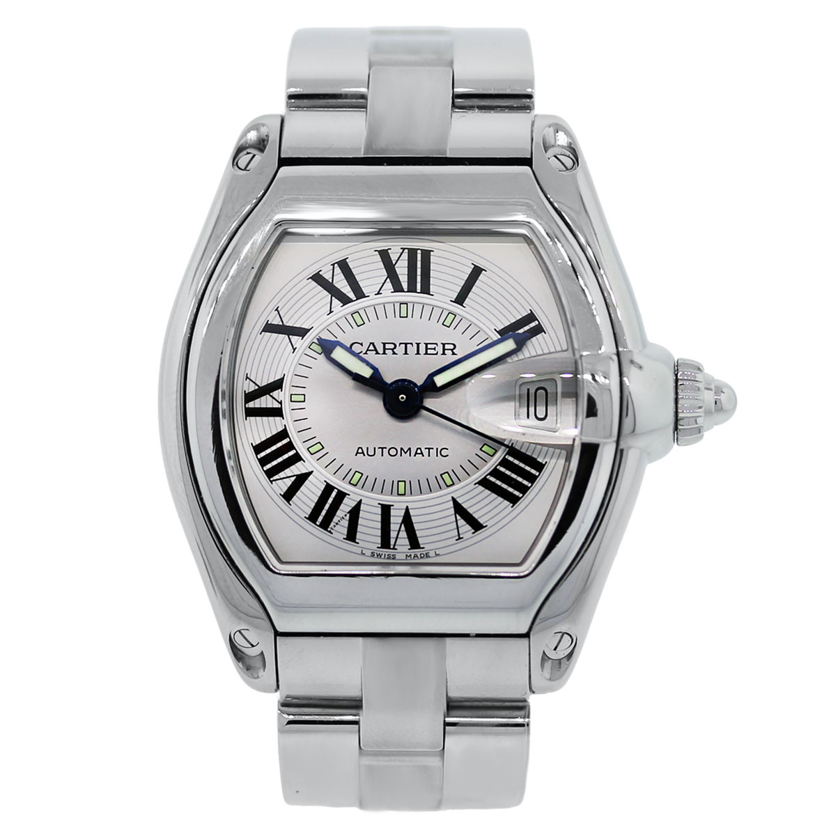 Cartier Roadster 2510 Stainless Steel Silver Dial Watch