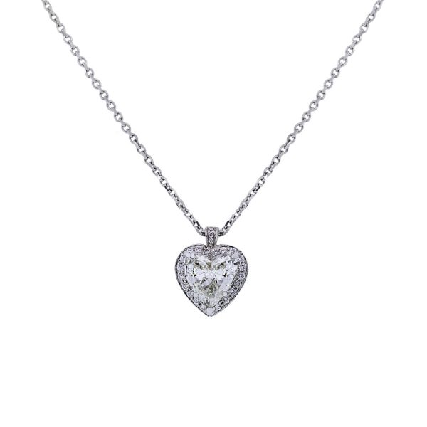 gia certified diamond heart necklace
