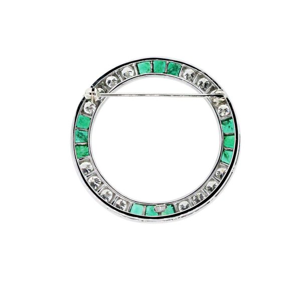Emerald and Diamond Pin