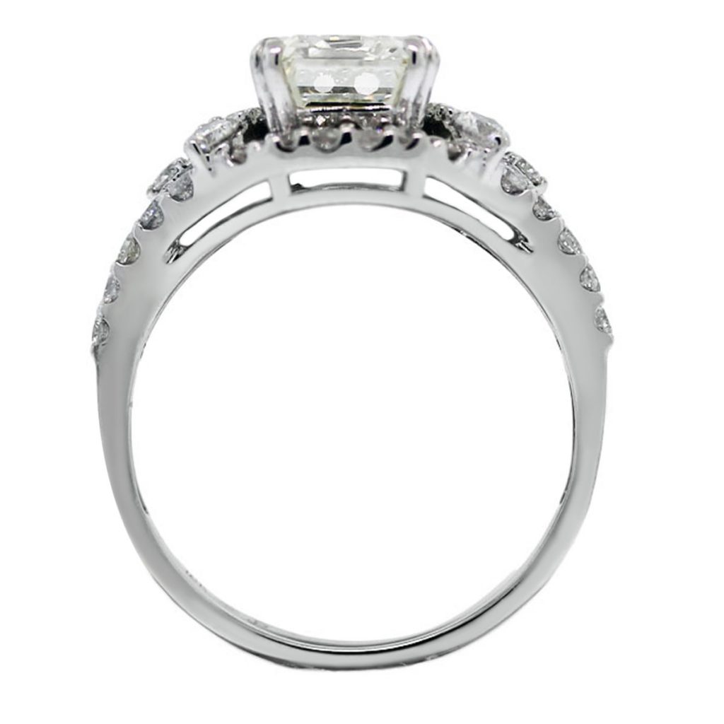 18k White Gold GIA 3ct Emerald Cut Diamond Engagement Ring – Raymond ...