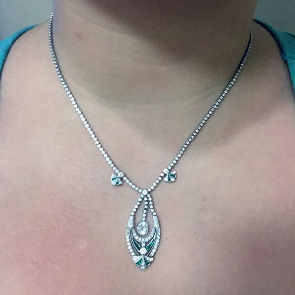 Diamond And Emerald Necklace