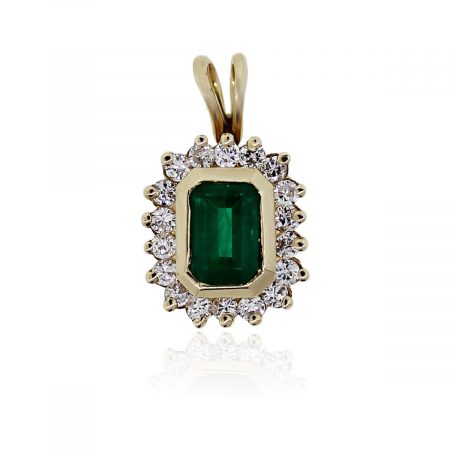 Emerald Pendant with Diamonds