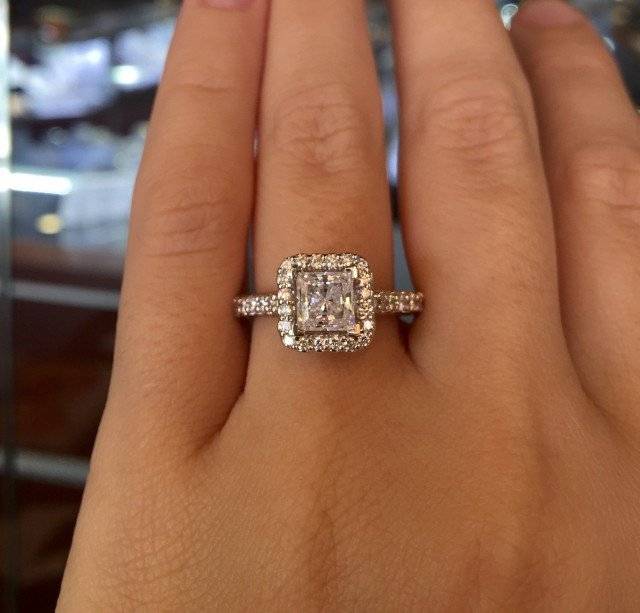 Verragio princess cut halo engagement ring 