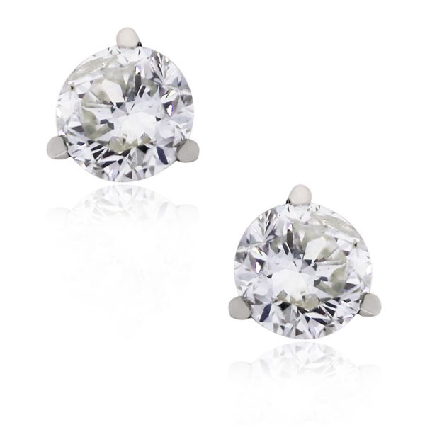 white gold diamond stud earrings