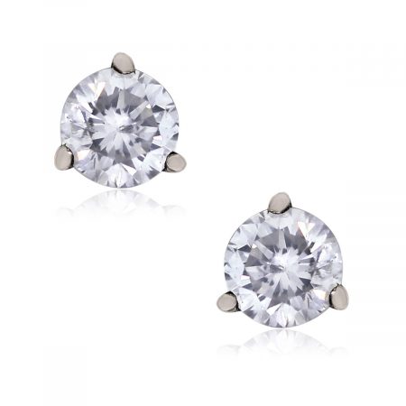 14k white gold Round Brilliant diamond stud earrings