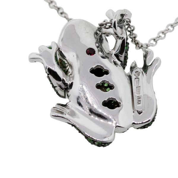 Roberto coin white gold frog necklace