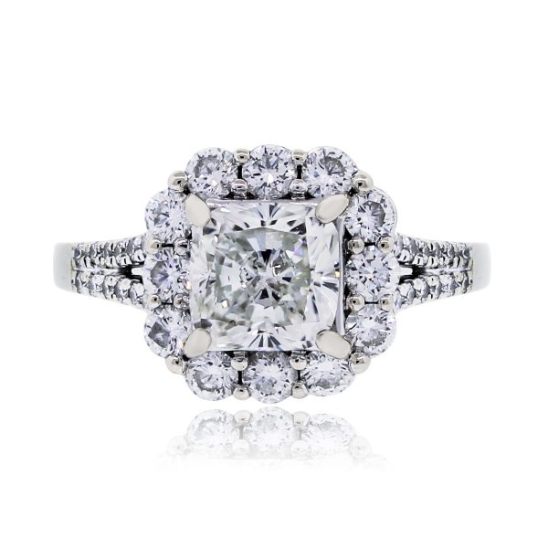 White Gold EGL certified Cushion cut engagement ring