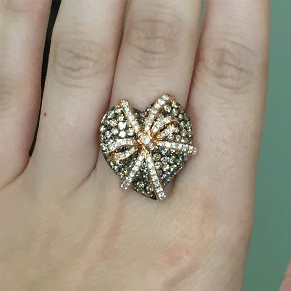Brown Diamond Heart Ring