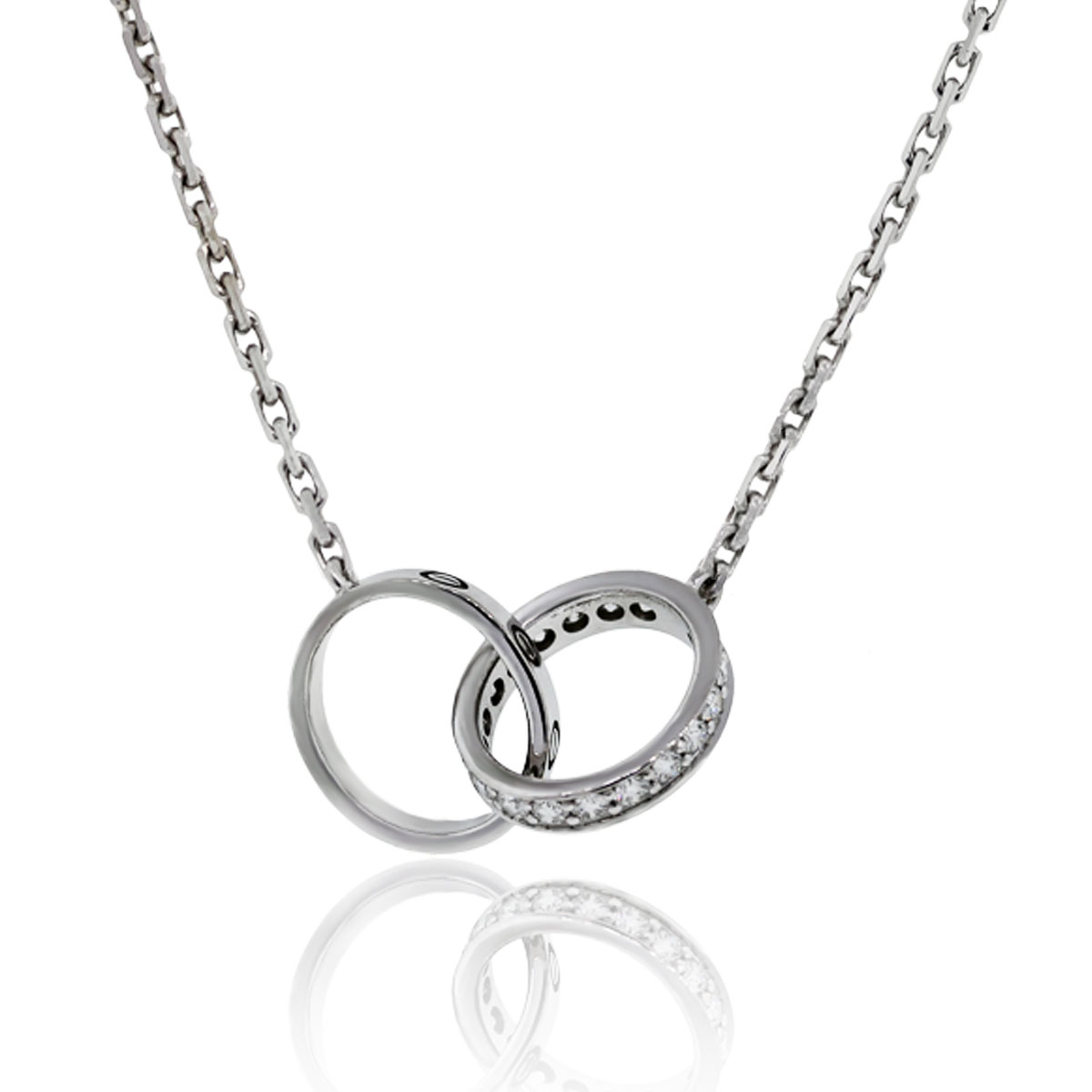 Cartier Gold Love Necklace with 18k White Gold and Diamond