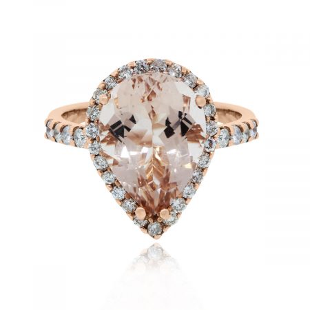 Rose Gold Morganite and Diamond Cocktail Ring
