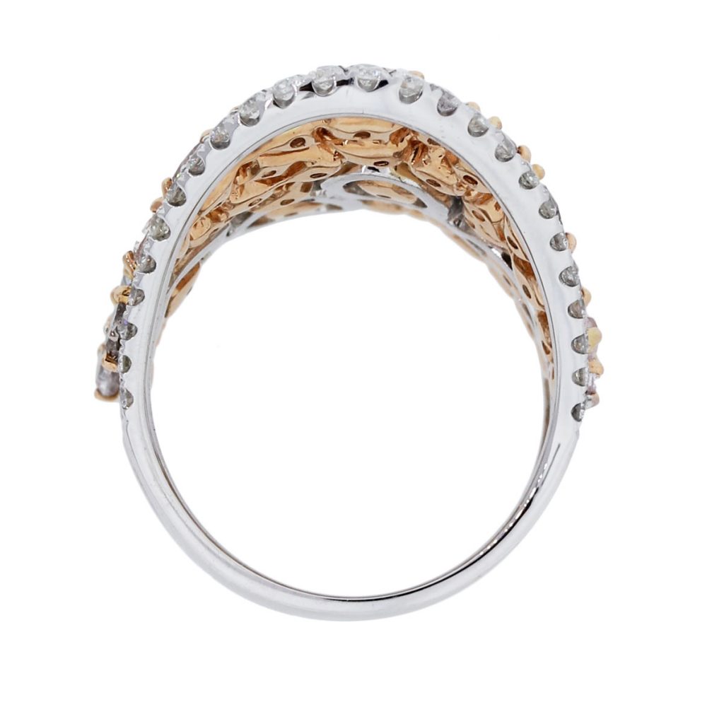 18k white and rose gold diamond ring