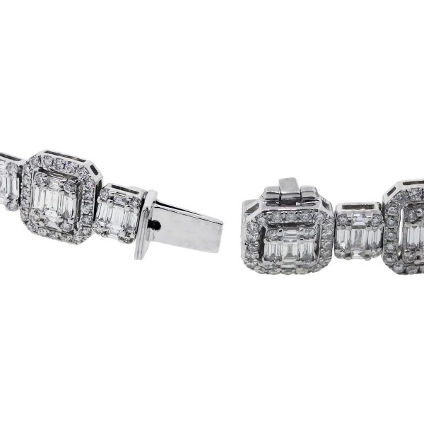 round and baguette diamond bracelet
